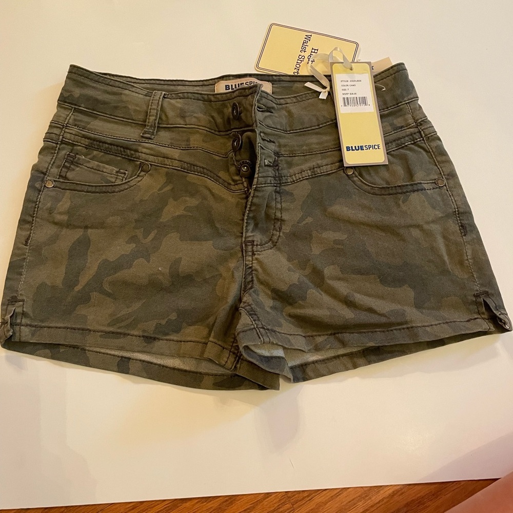 high waist camo shorts